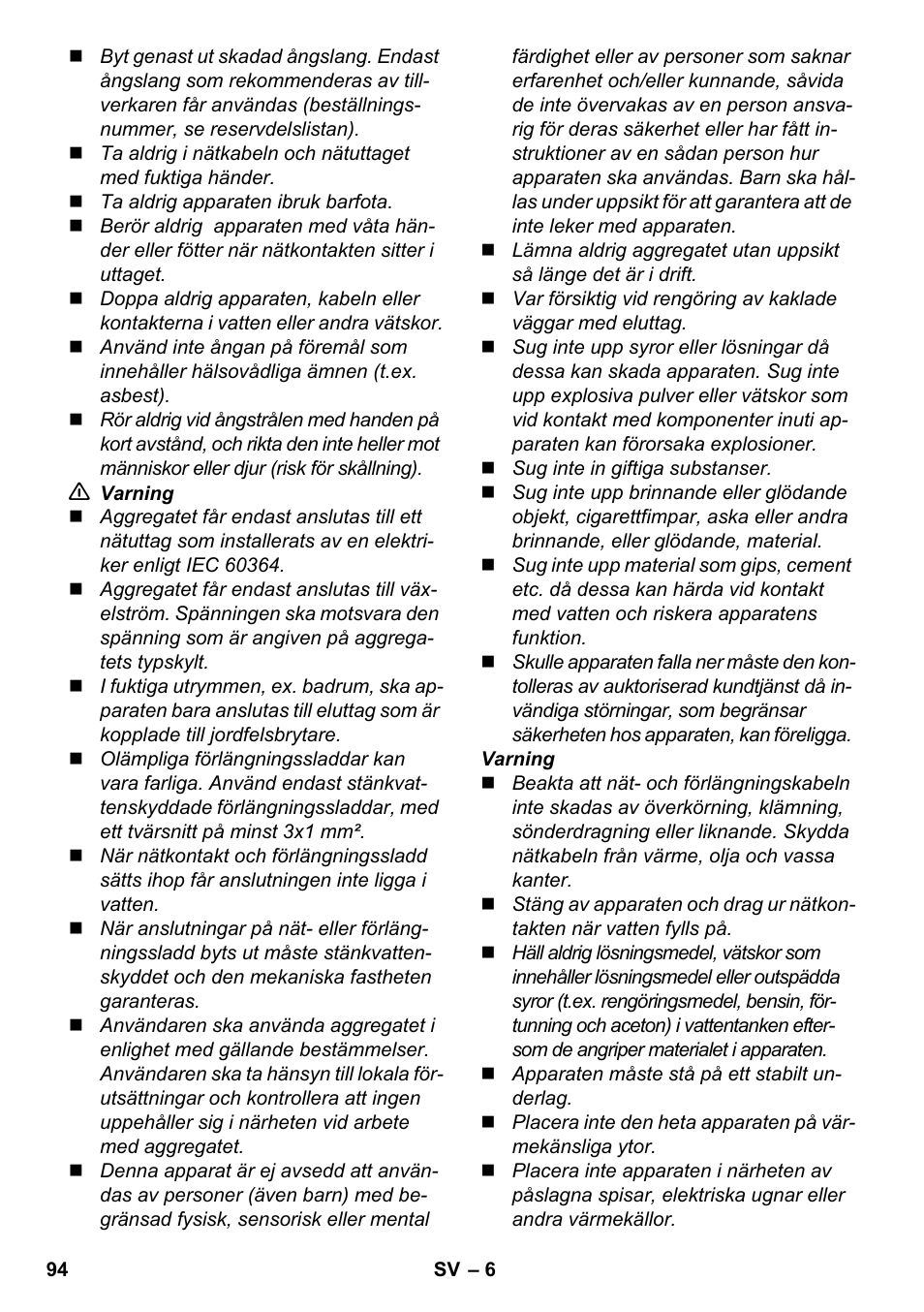 Karcher SV 1902 User Manual | Page 94 / 284