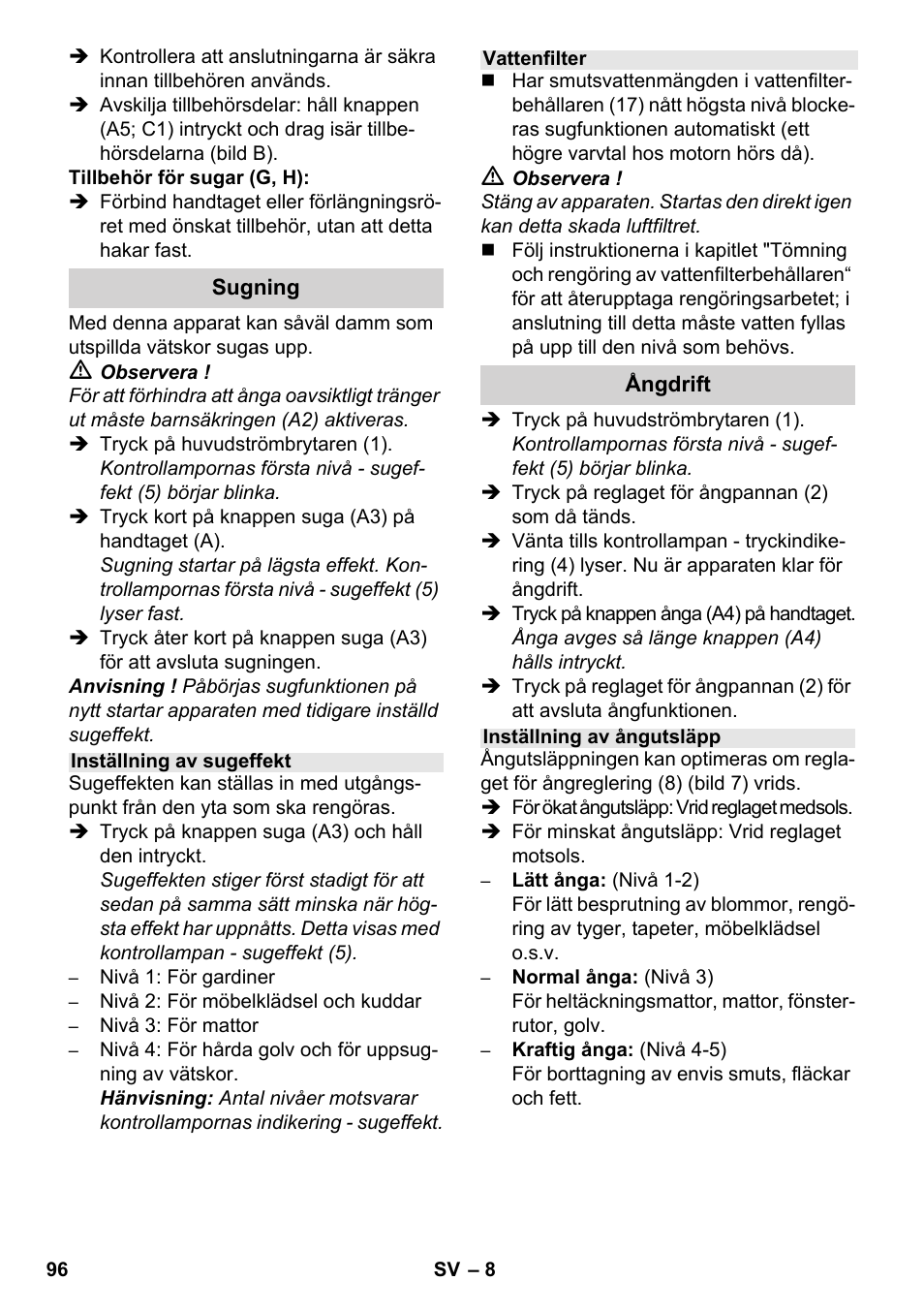 Karcher SV 1902 User Manual | Page 96 / 284