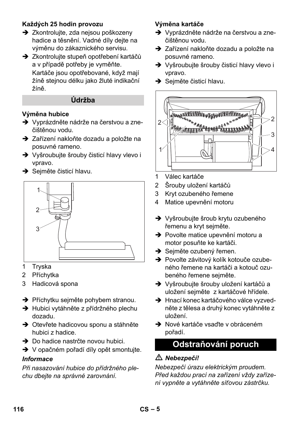 Odstraňování poruch | Karcher BRC 30-15 C User Manual | Page 116 / 200