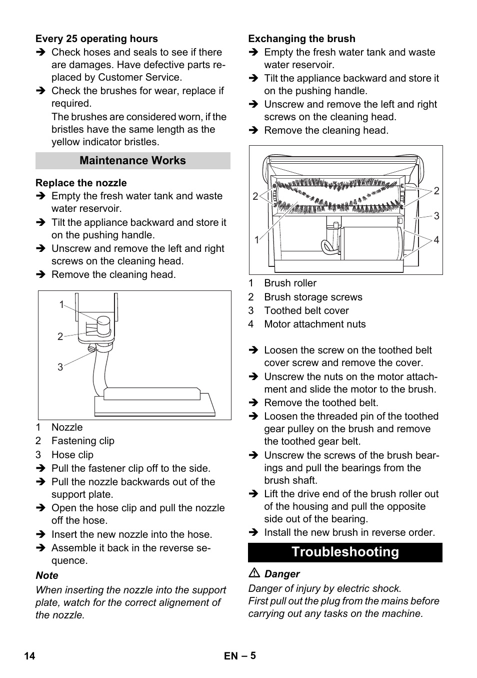 Troubleshooting | Karcher BRC 30-15 C User Manual | Page 14 / 200