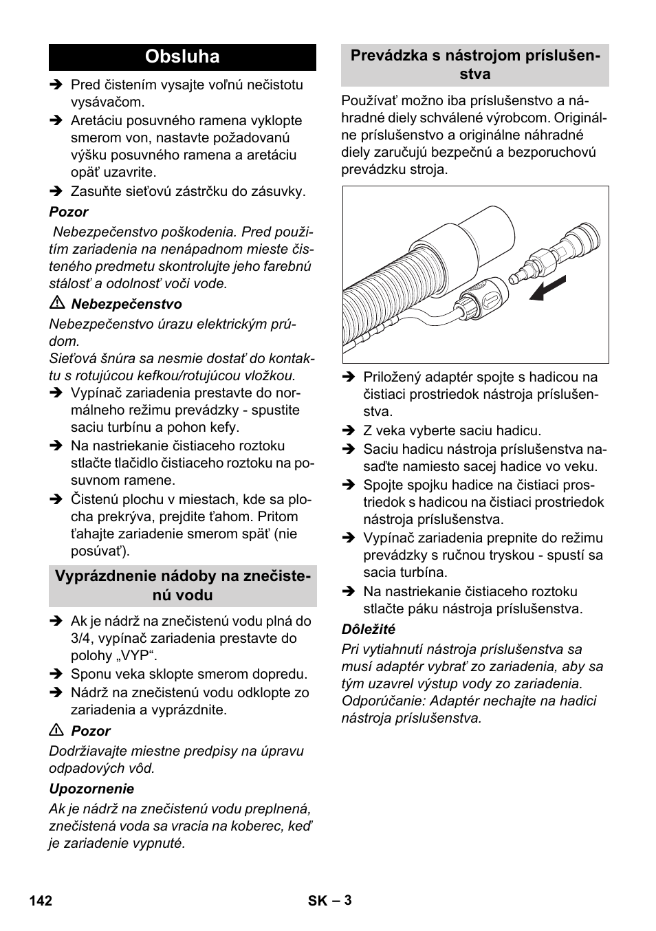 Obsluha | Karcher BRC 30-15 C User Manual | Page 142 / 200