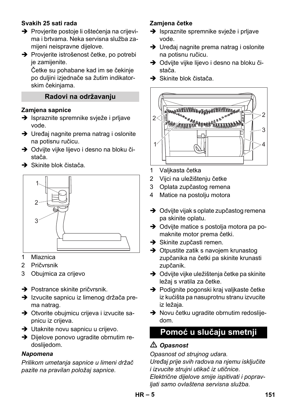 Pomoć u slučaju smetnji | Karcher BRC 30-15 C User Manual | Page 151 / 200