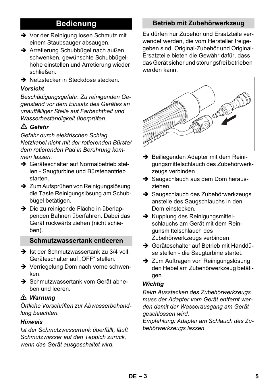 Bedienung | Karcher BRC 30-15 C User Manual | Page 5 / 200