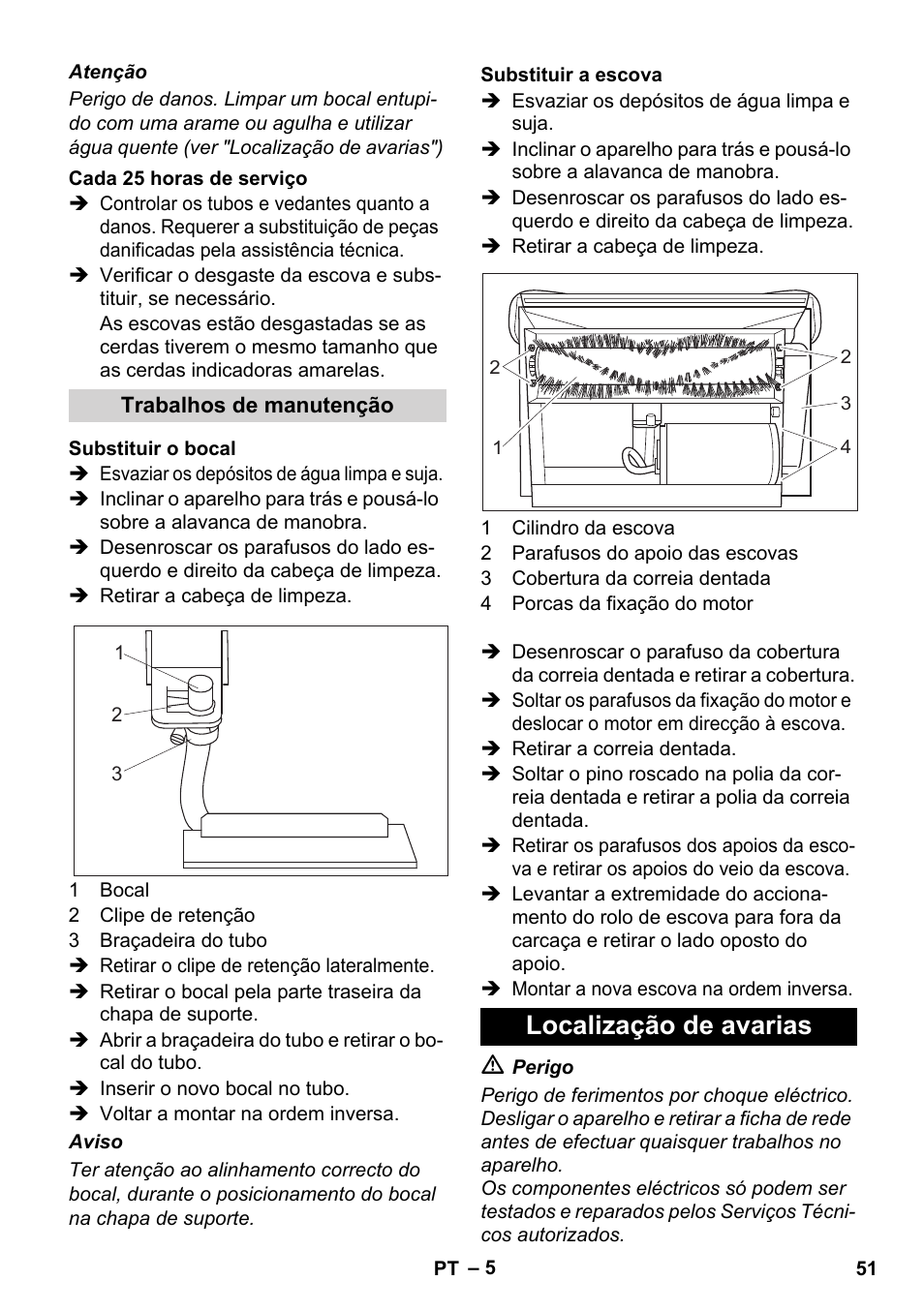 Localização de avarias | Karcher BRC 30-15 C User Manual | Page 51 / 200
