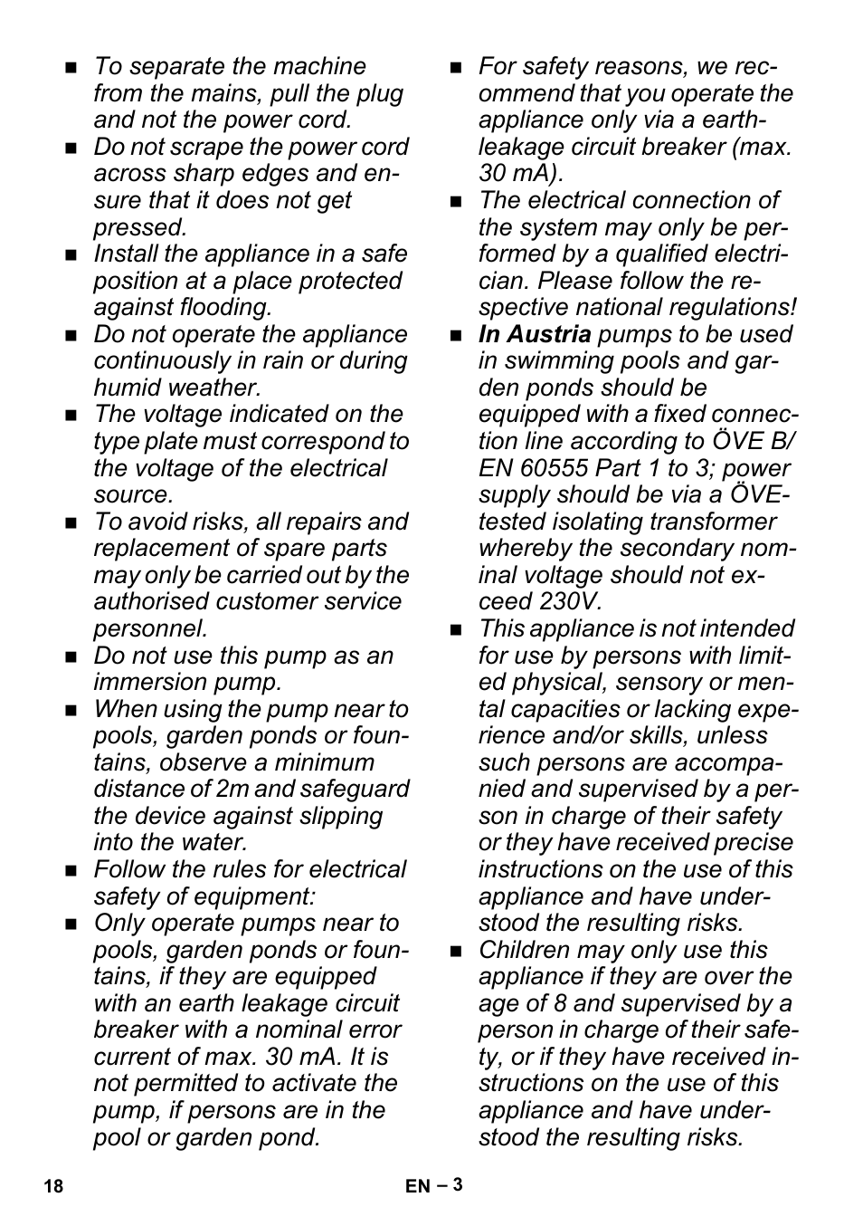 Karcher BP 2 Garden User Manual | Page 18 / 106