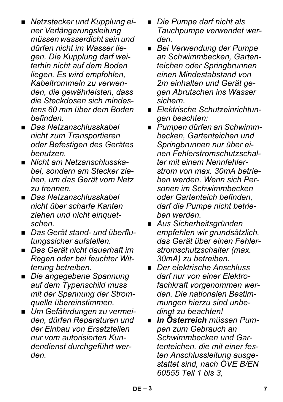 Karcher BP 2 Garden User Manual | Page 7 / 106