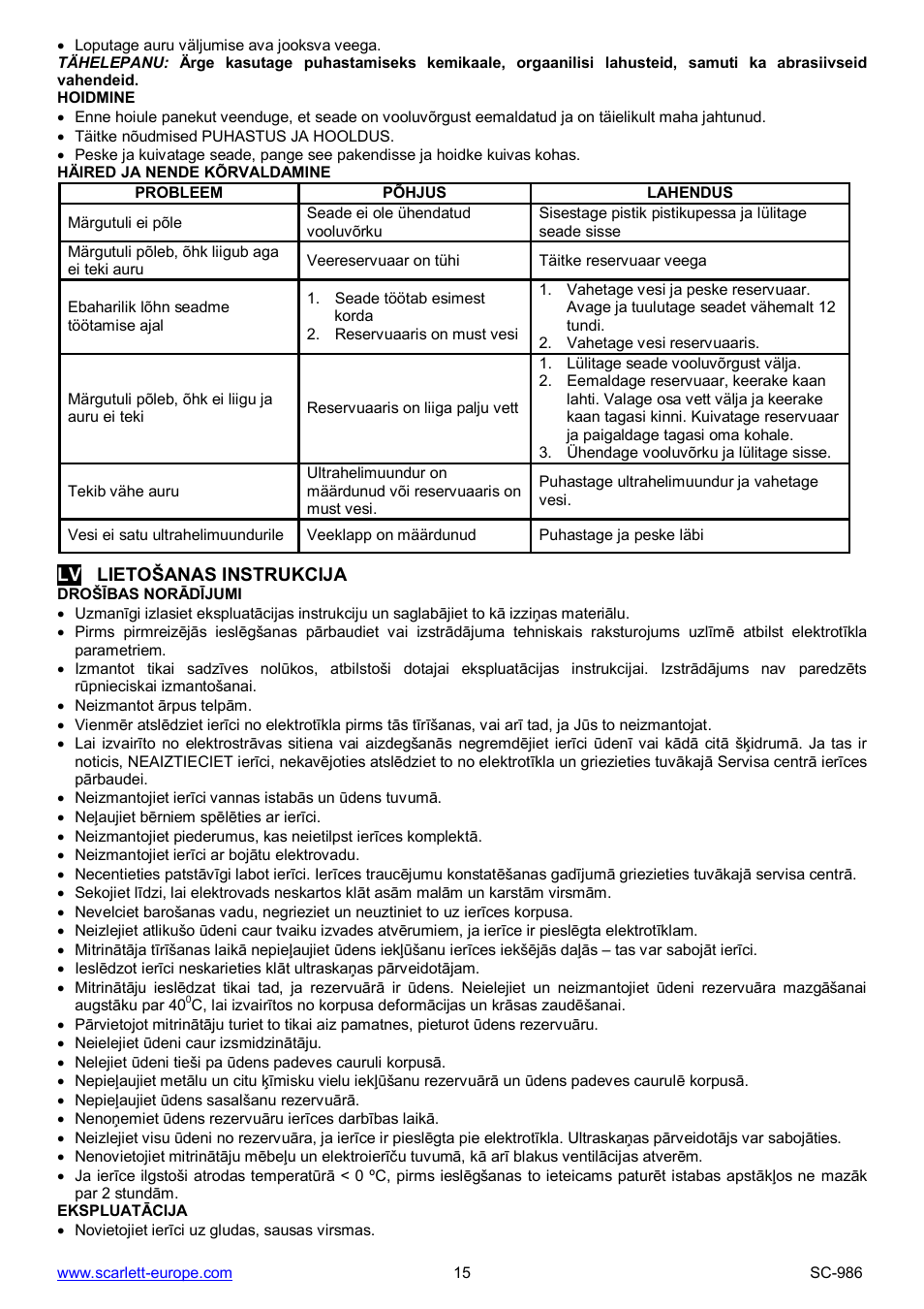 Scarlett SC-986 User Manual | Page 15 / 23