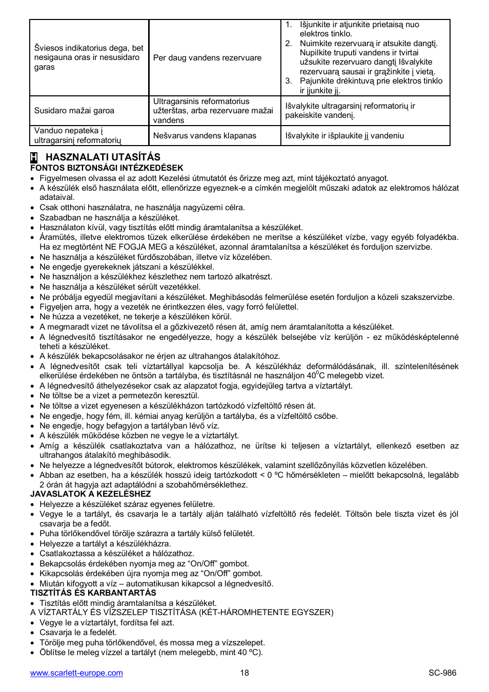 Scarlett SC-986 User Manual | Page 18 / 23