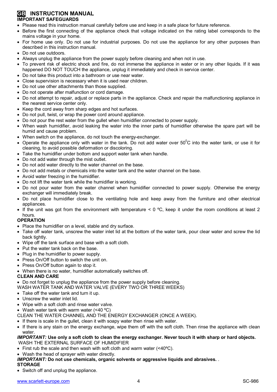 Scarlett SC-986 User Manual | Page 4 / 23
