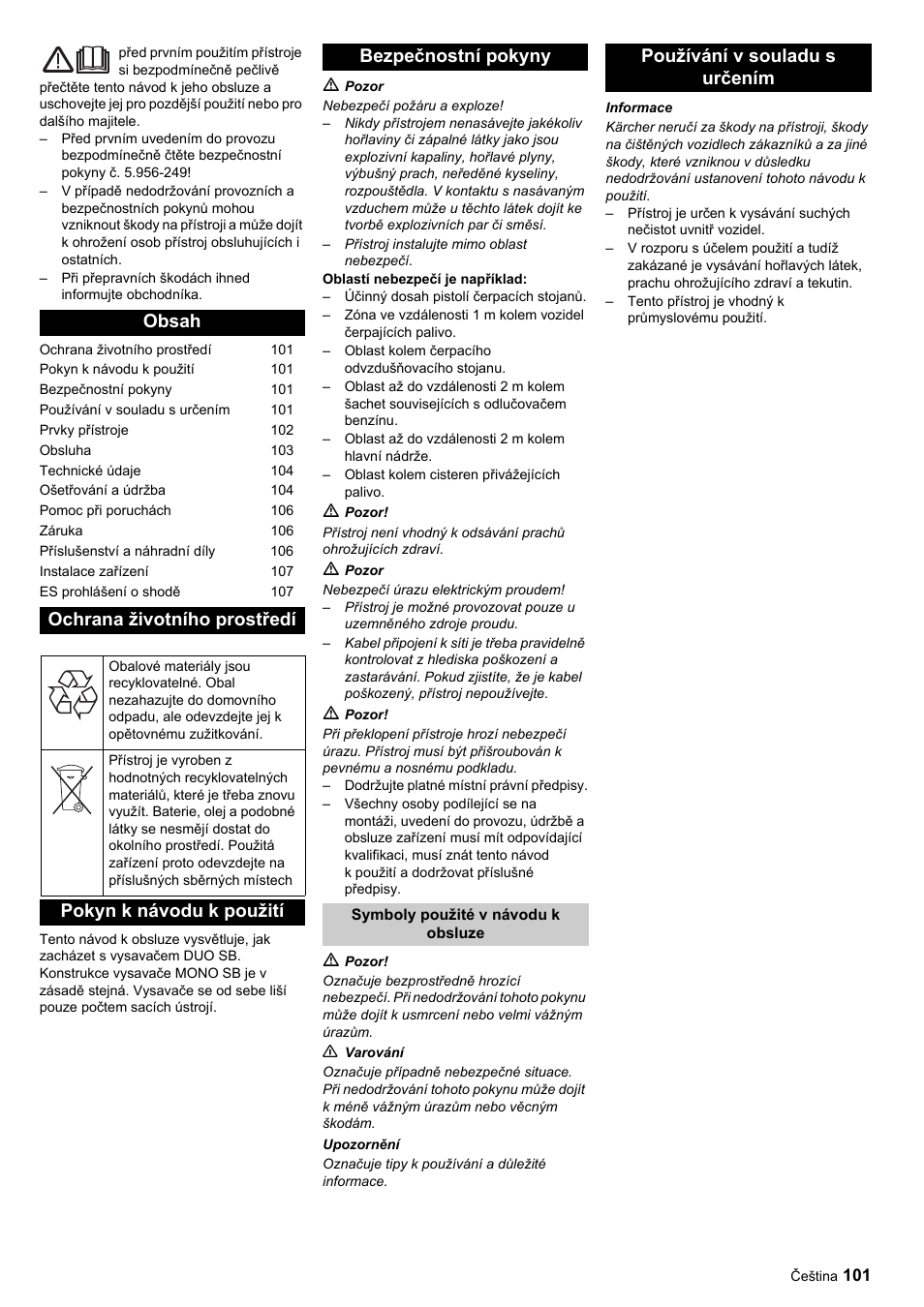 Karcher SB-Sauger Aspiratore self service MONO User Manual | Page 101 / 164