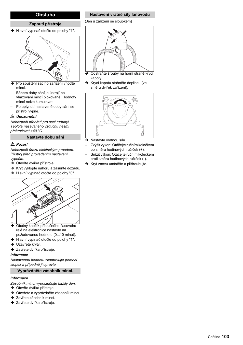 Obsluha | Karcher SB-Sauger Aspiratore self service MONO User Manual | Page 103 / 164