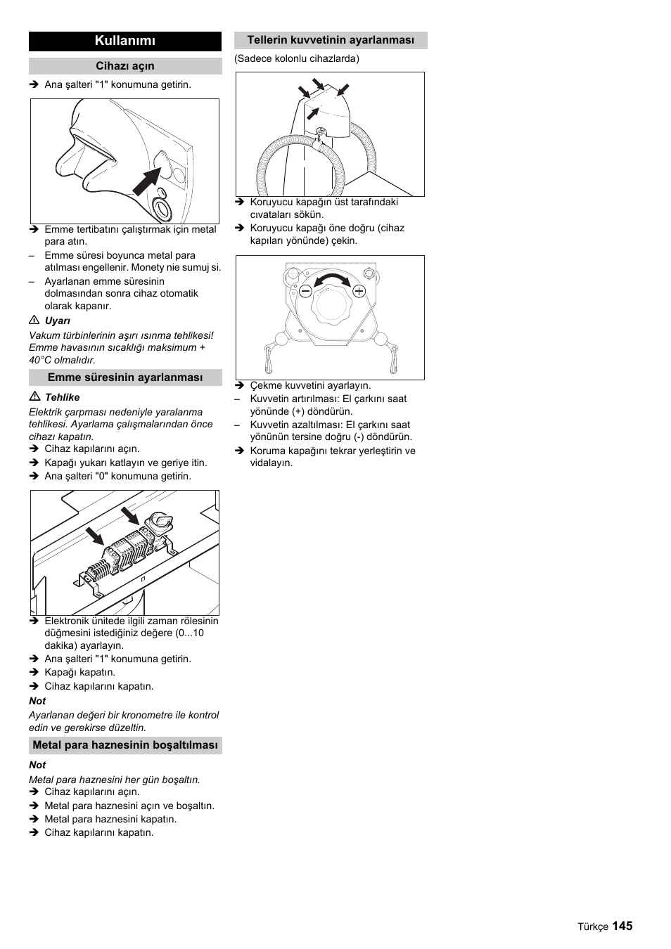 Kullanımı | Karcher SB-Sauger Aspiratore self service MONO User Manual | Page 145 / 164