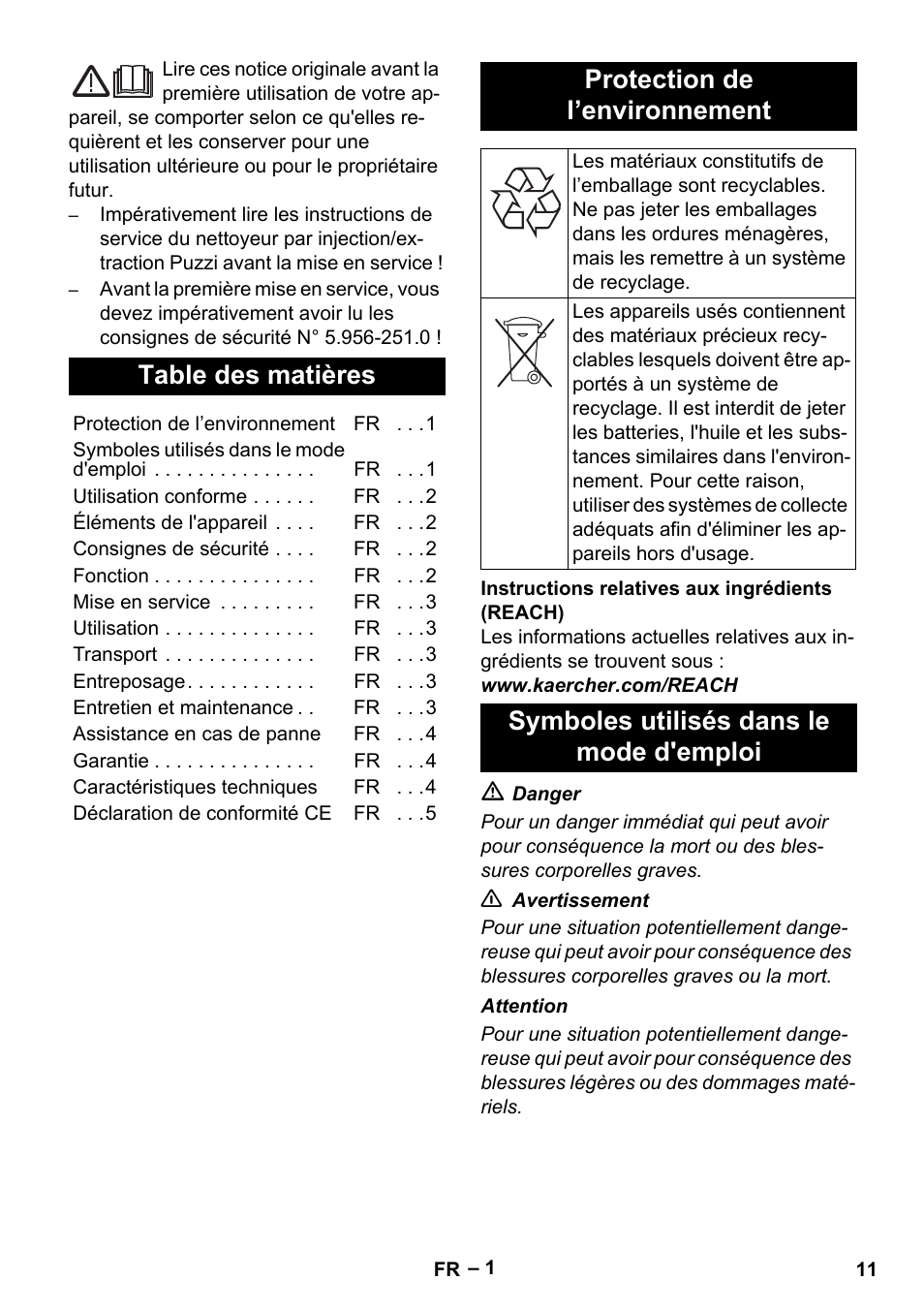 Karcher PW 30-1 User Manual | Page 11 / 128