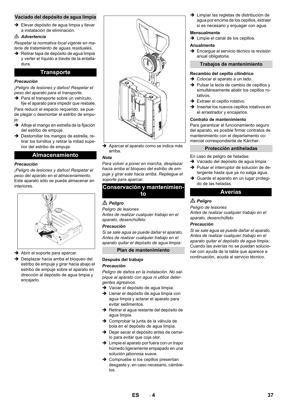 Averías | Karcher BRS 40-1000C EU User Manual | Page 37 / 168