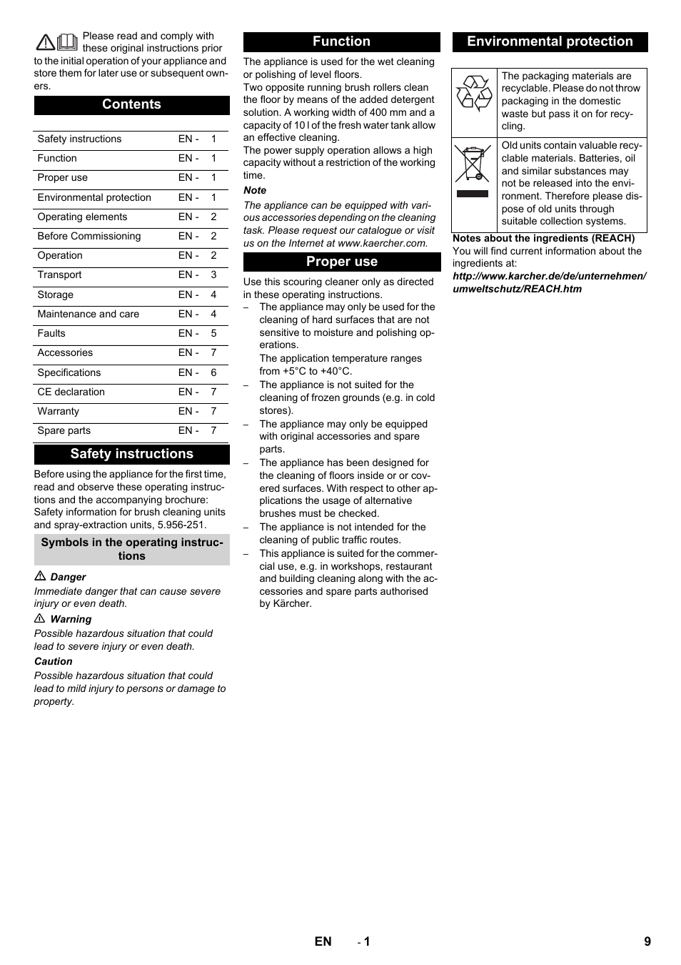 Karcher BRS 40-1000C EU User Manual | Page 9 / 168