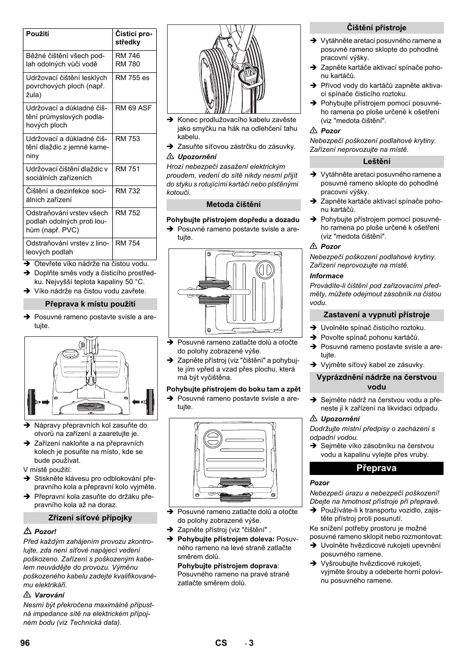 Přeprava | Karcher BRS 40-1000C EU User Manual | Page 96 / 168