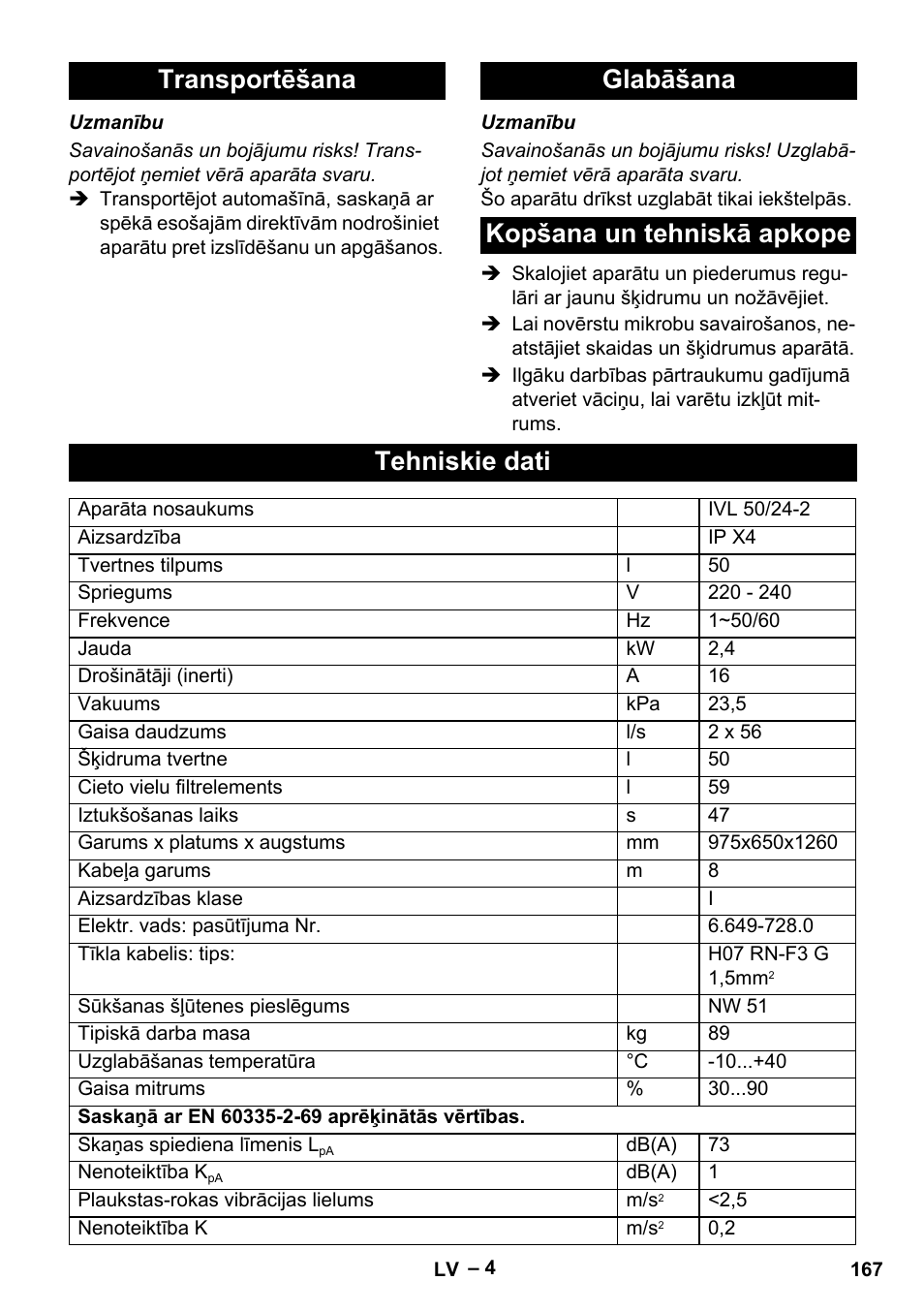 Karcher IVL 50-24-2 User Manual | Page 167 / 192