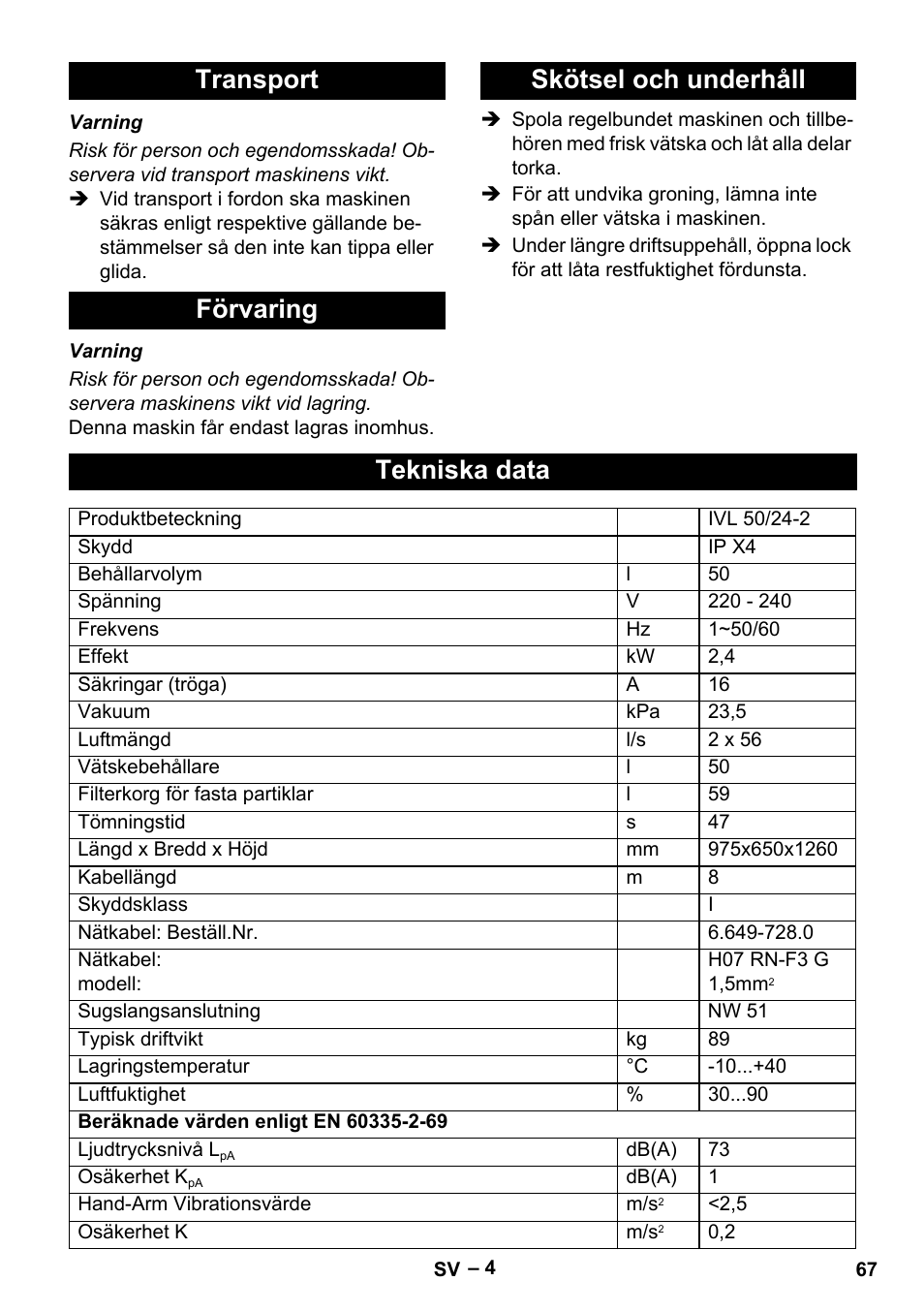 Karcher IVL 50-24-2 User Manual | Page 67 / 192