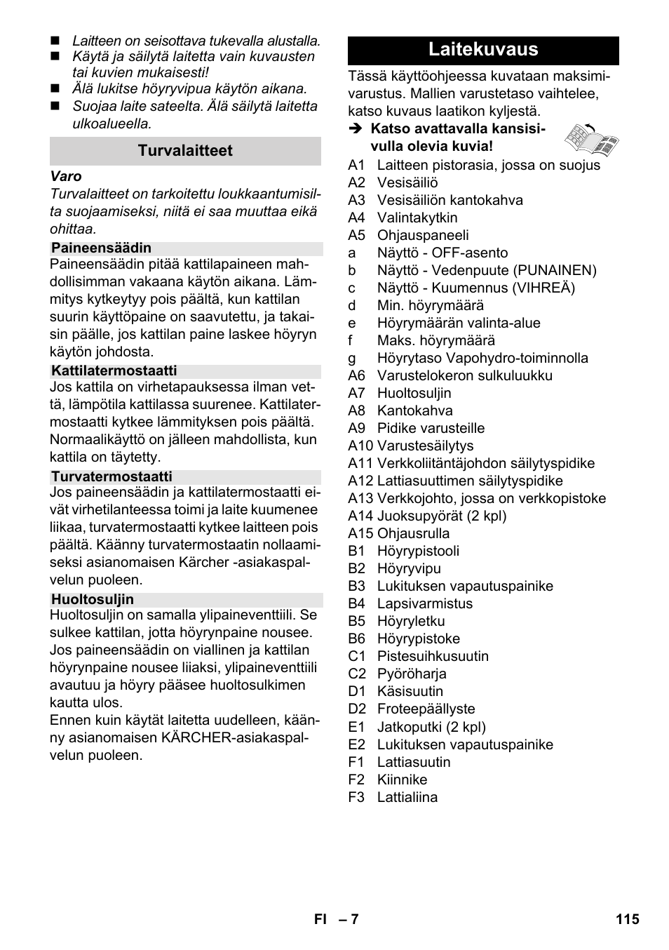 Laitekuvaus | Karcher SC 5-800 C EU User Manual | Page 115 / 326