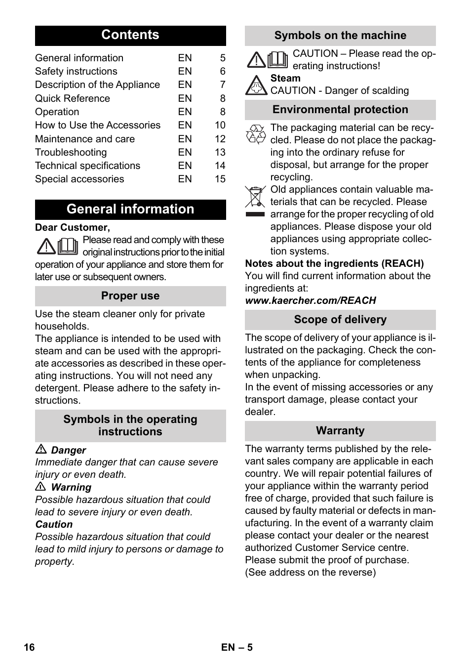 Karcher SC 5-800 C EU User Manual | Page 16 / 326