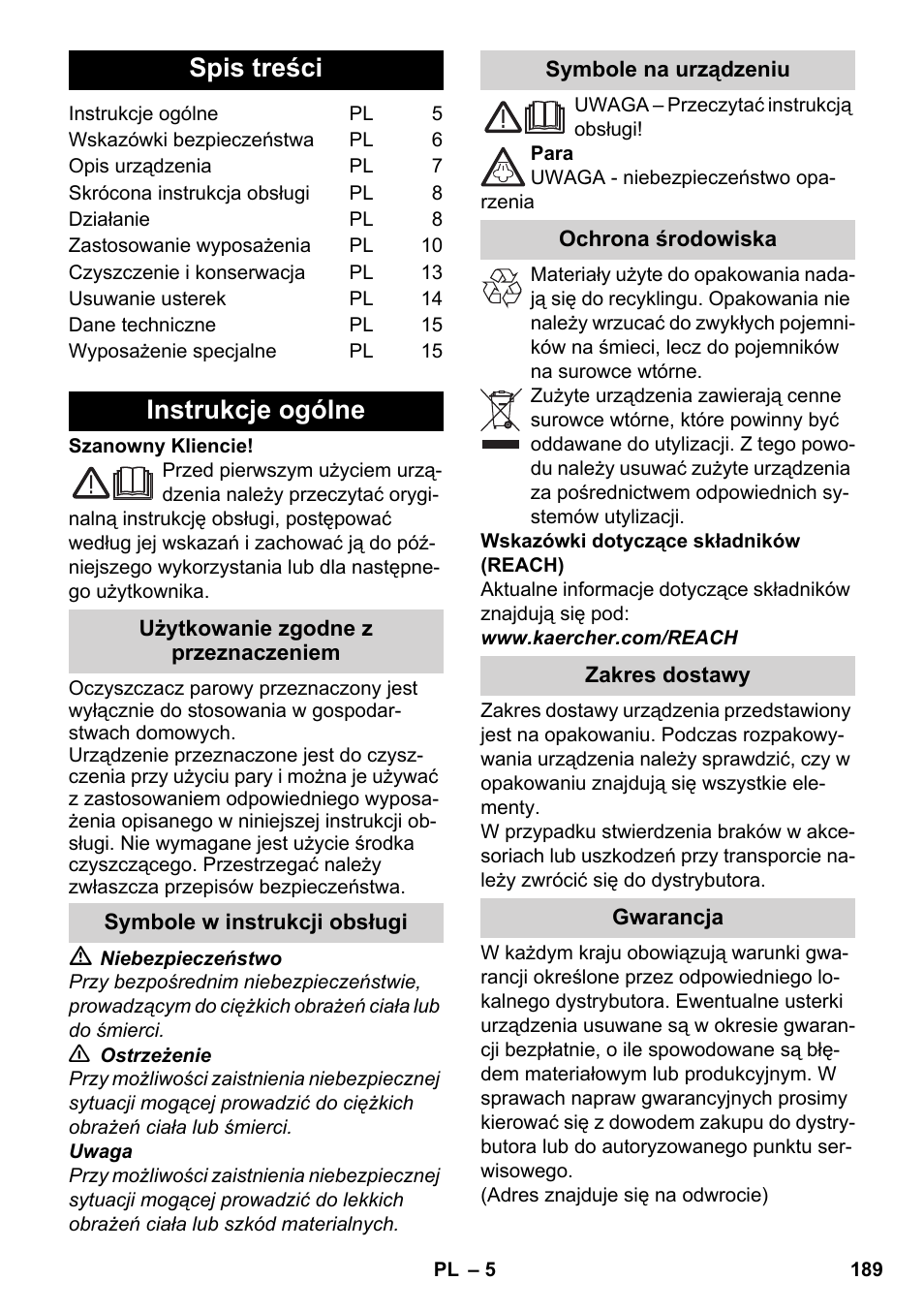 Karcher SC 5-800 C EU User Manual | Page 189 / 326