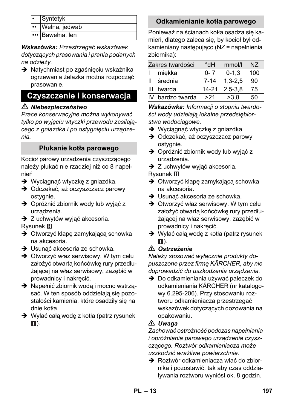 Czyszczenie i konserwacja | Karcher SC 5-800 C EU User Manual | Page 197 / 326