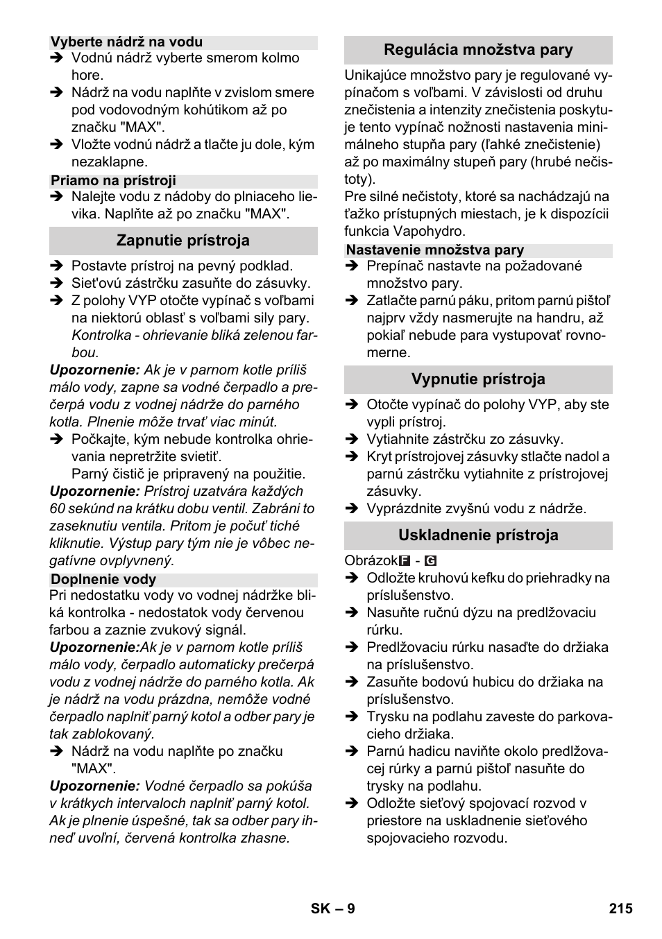 Karcher SC 5-800 C EU User Manual | Page 215 / 326