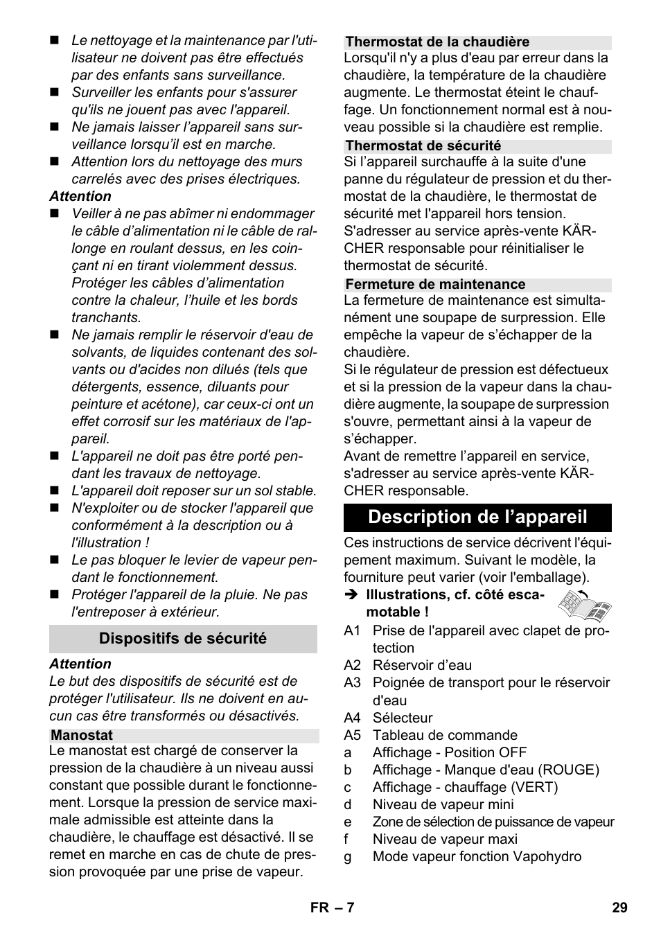 Description de l’appareil | Karcher SC 5-800 C EU User Manual | Page 29 / 326