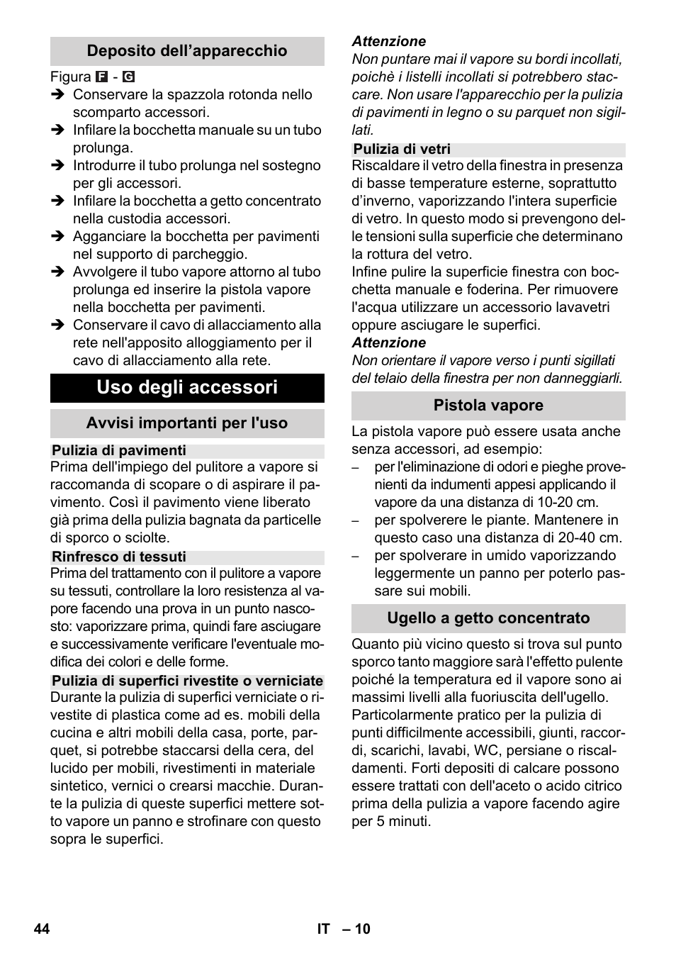 Uso degli accessori | Karcher SC 5-800 C EU User Manual | Page 44 / 326