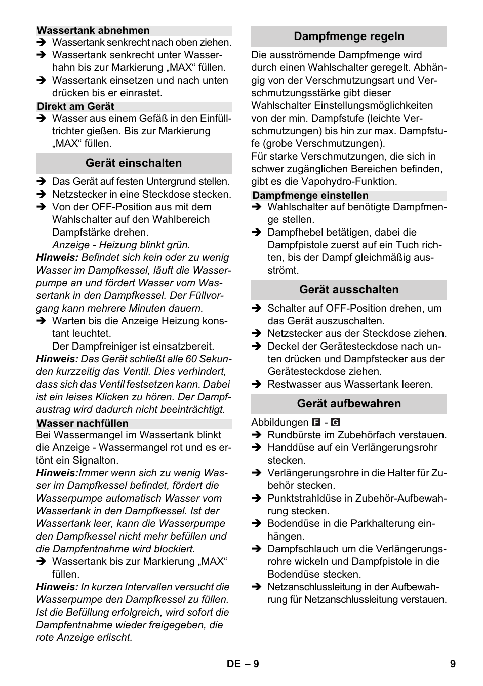 Karcher SC 5-800 C EU User Manual | Page 9 / 326