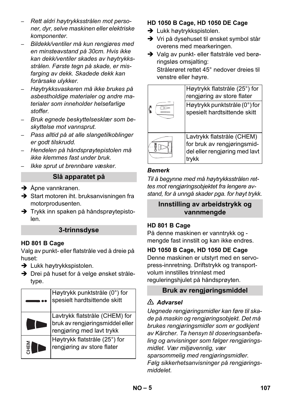 Karcher HD 1050 De Cage User Manual | Page 107 / 286