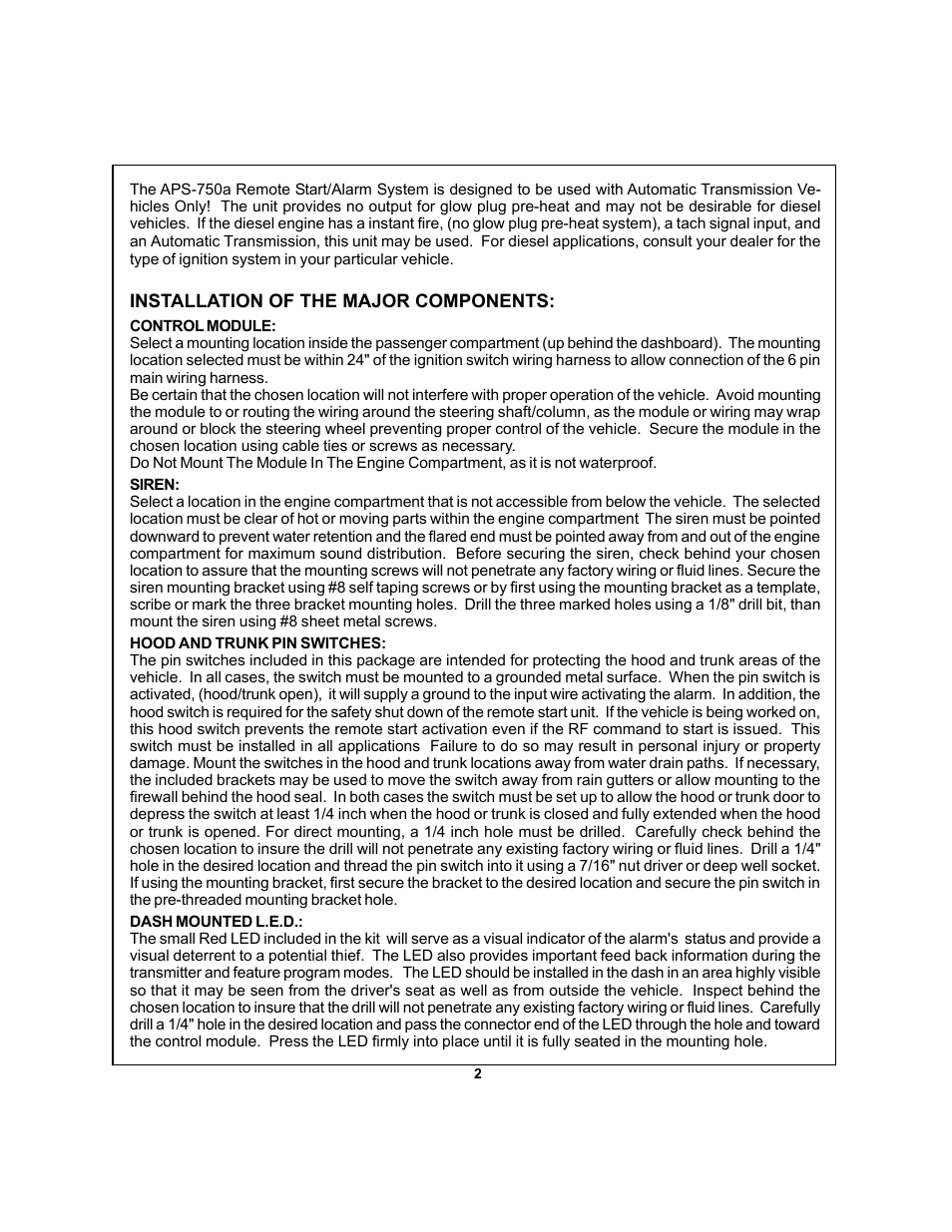 Audiovox APS 750a User Manual | Page 2 / 66
