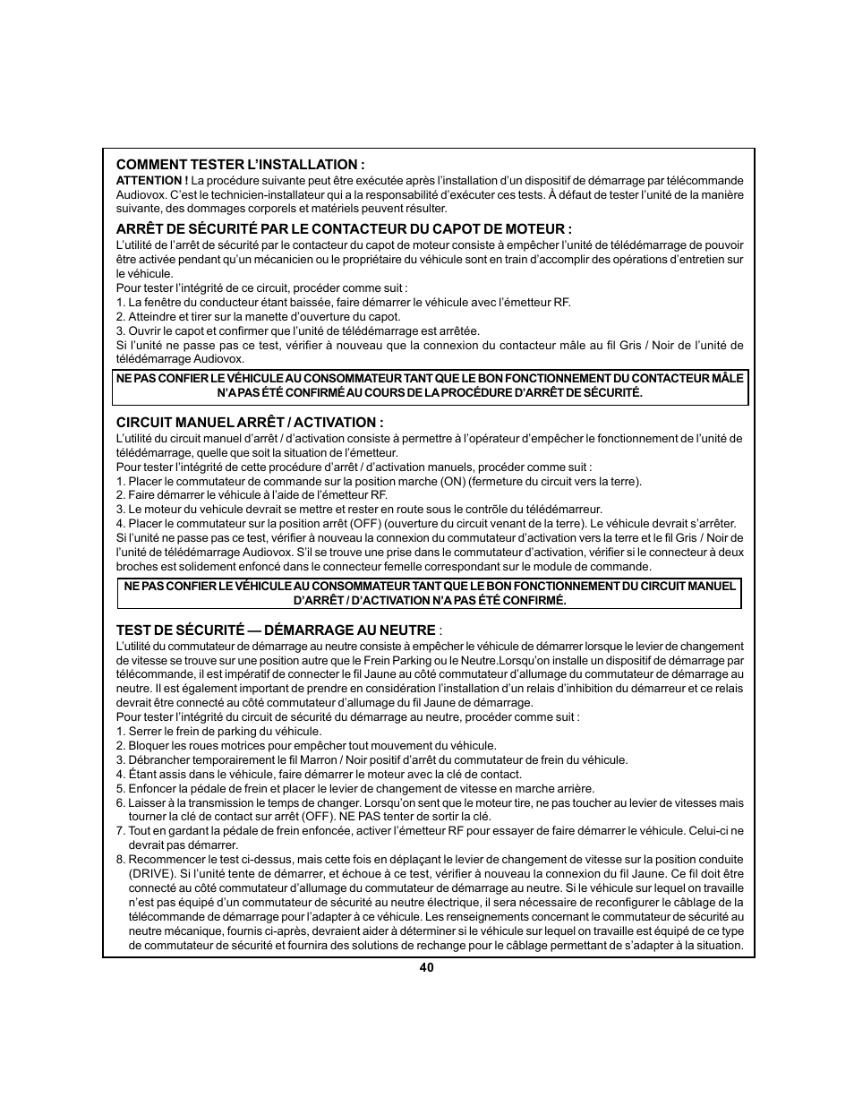 Audiovox APS 750a User Manual | Page 40 / 66