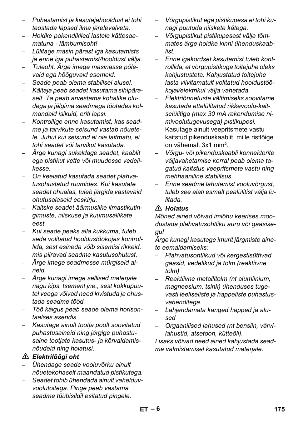 Karcher Aspiratori SE 5-100 EU User Manual | Page 175 / 214