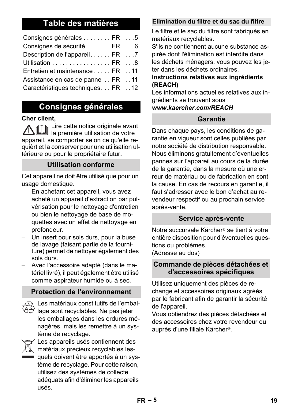 Karcher Aspiratori SE 5-100 EU User Manual | Page 19 / 214