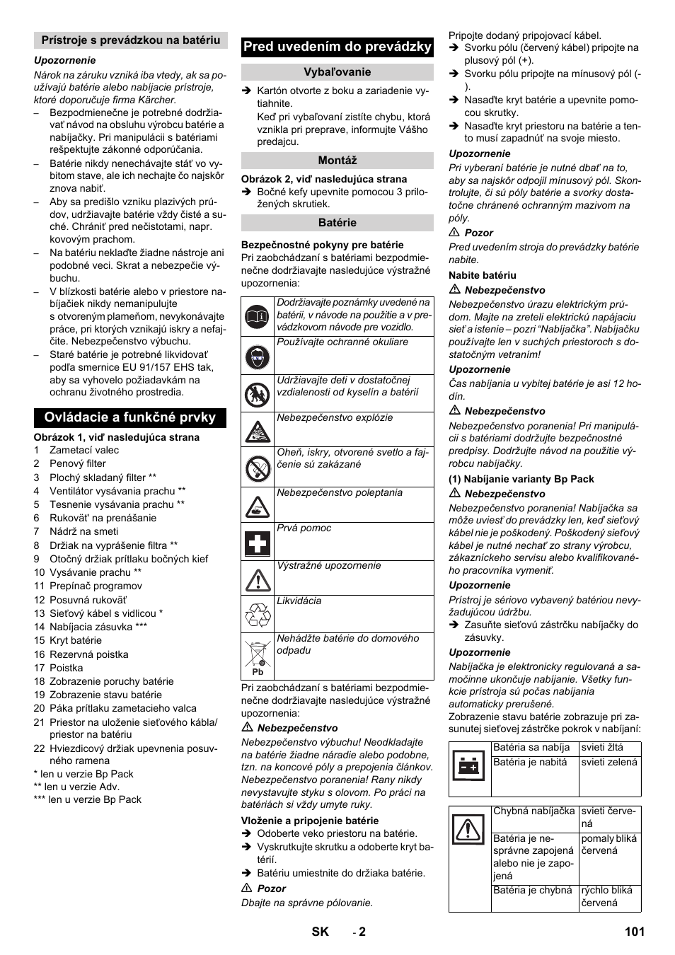 Karcher KM 70-30 C Bp Pack Adv User Manual | Page 101 / 144