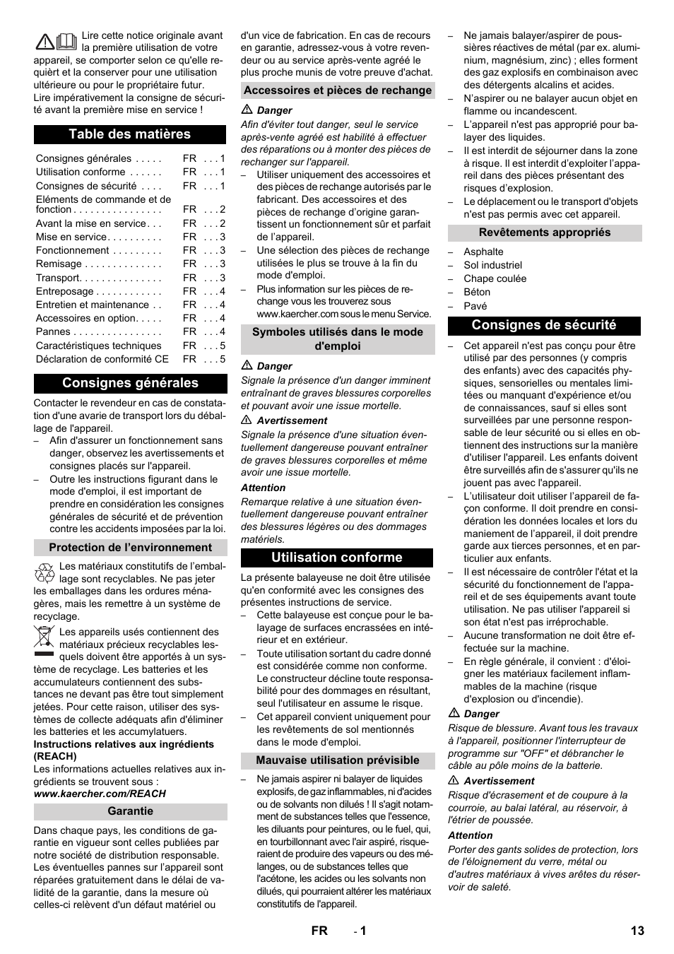 Karcher KM 70-30 C Bp Pack Adv User Manual | Page 13 / 144