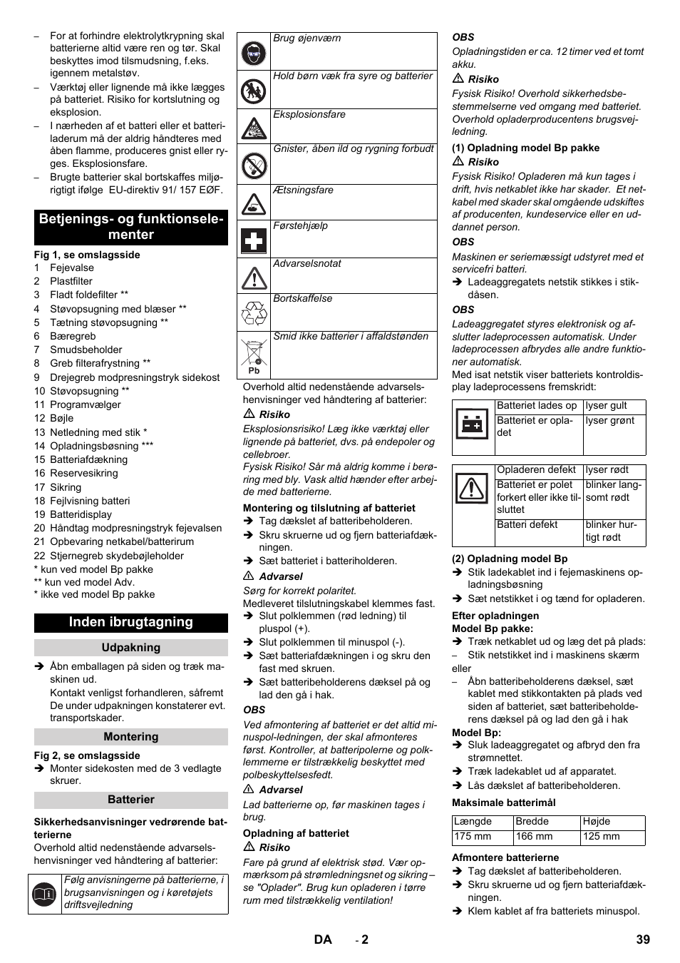 Karcher KM 70-30 C Bp Pack Adv User Manual | Page 39 / 144