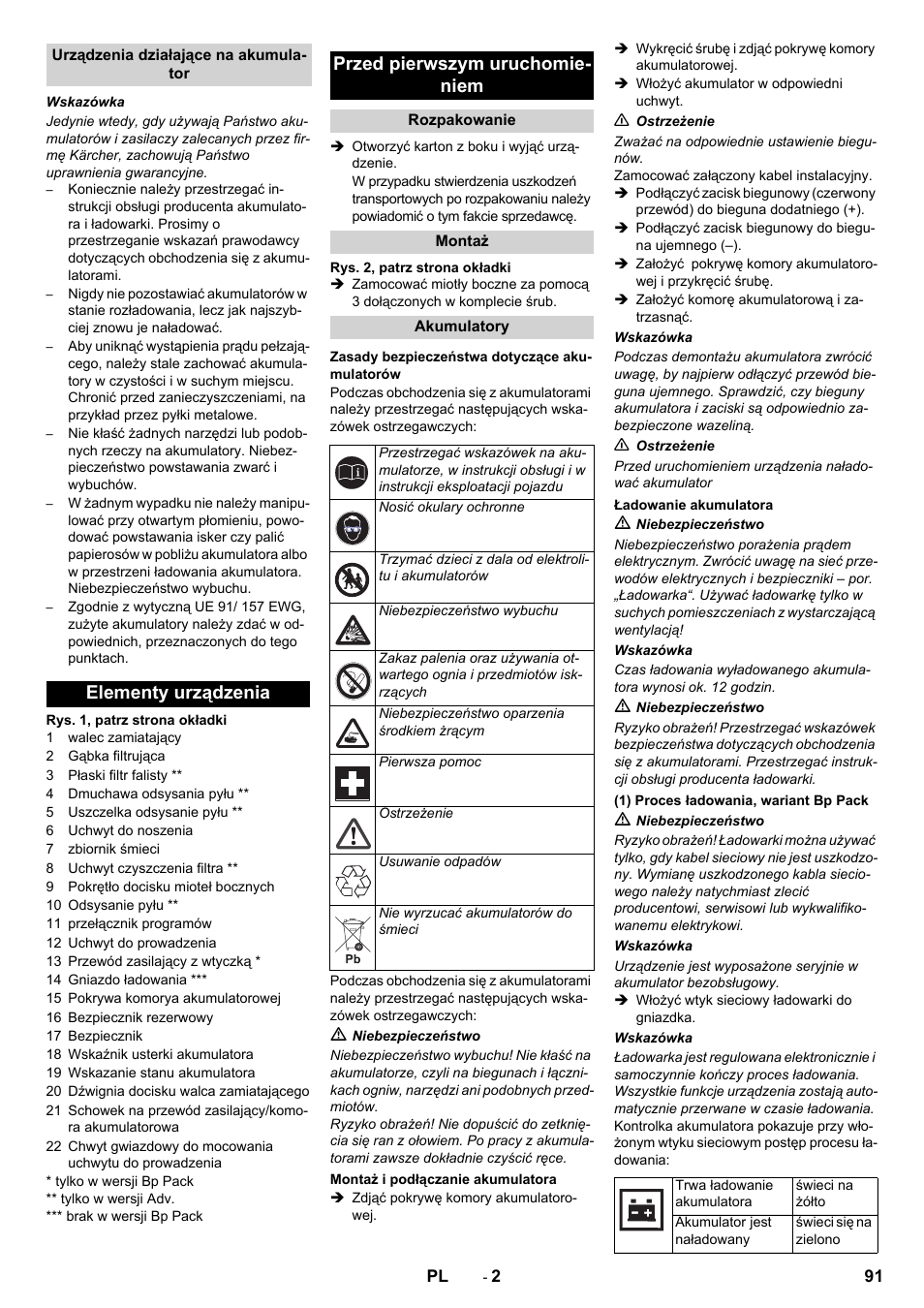 Karcher KM 70-30 C Bp Pack Adv User Manual | Page 91 / 144
