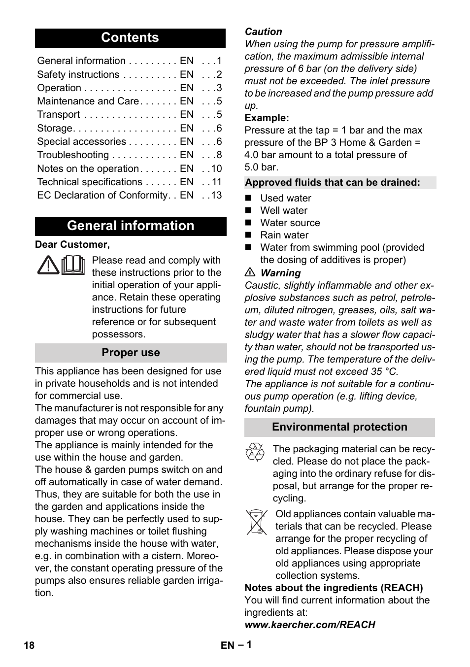 Karcher BP 4 Home & Garden eco!ogic User Manual | Page 18 / 128