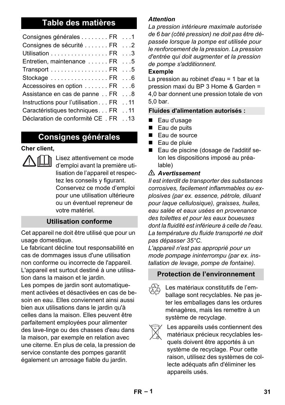 Karcher BP 4 Home & Garden eco!ogic User Manual | Page 31 / 128