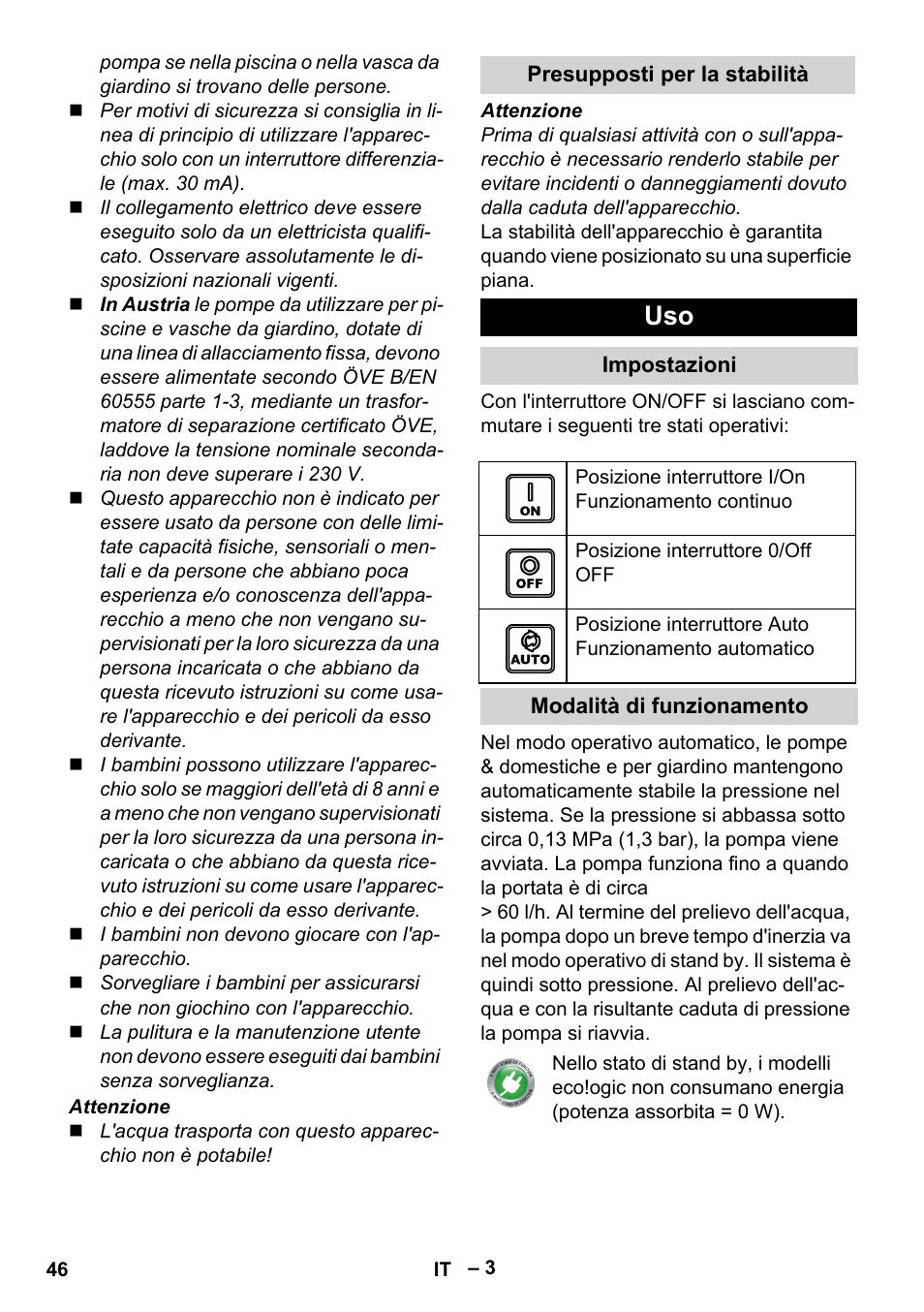 Karcher BP 4 Home & Garden eco!ogic User Manual | Page 46 / 128