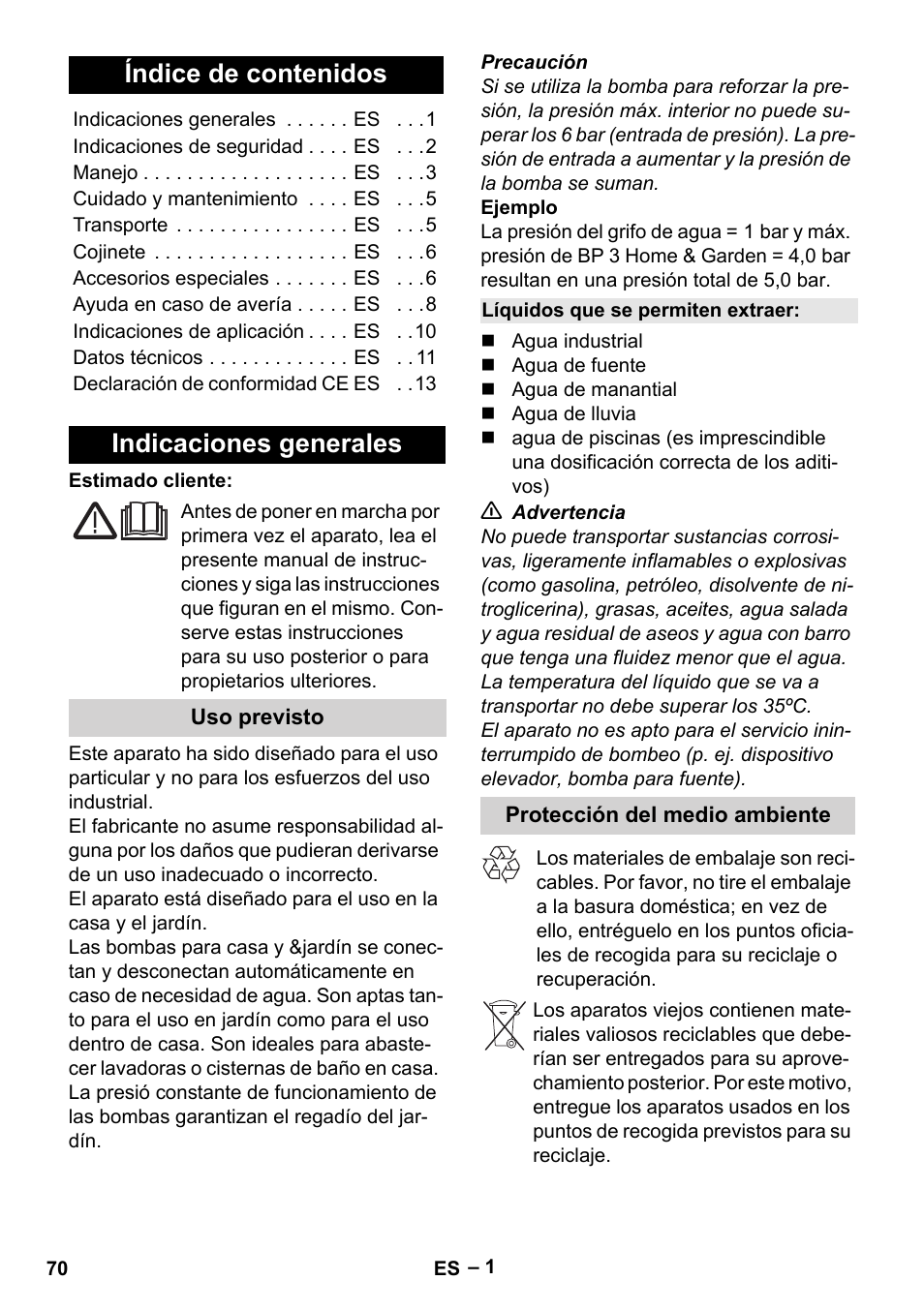 Karcher BP 4 Home & Garden eco!ogic User Manual | Page 70 / 128