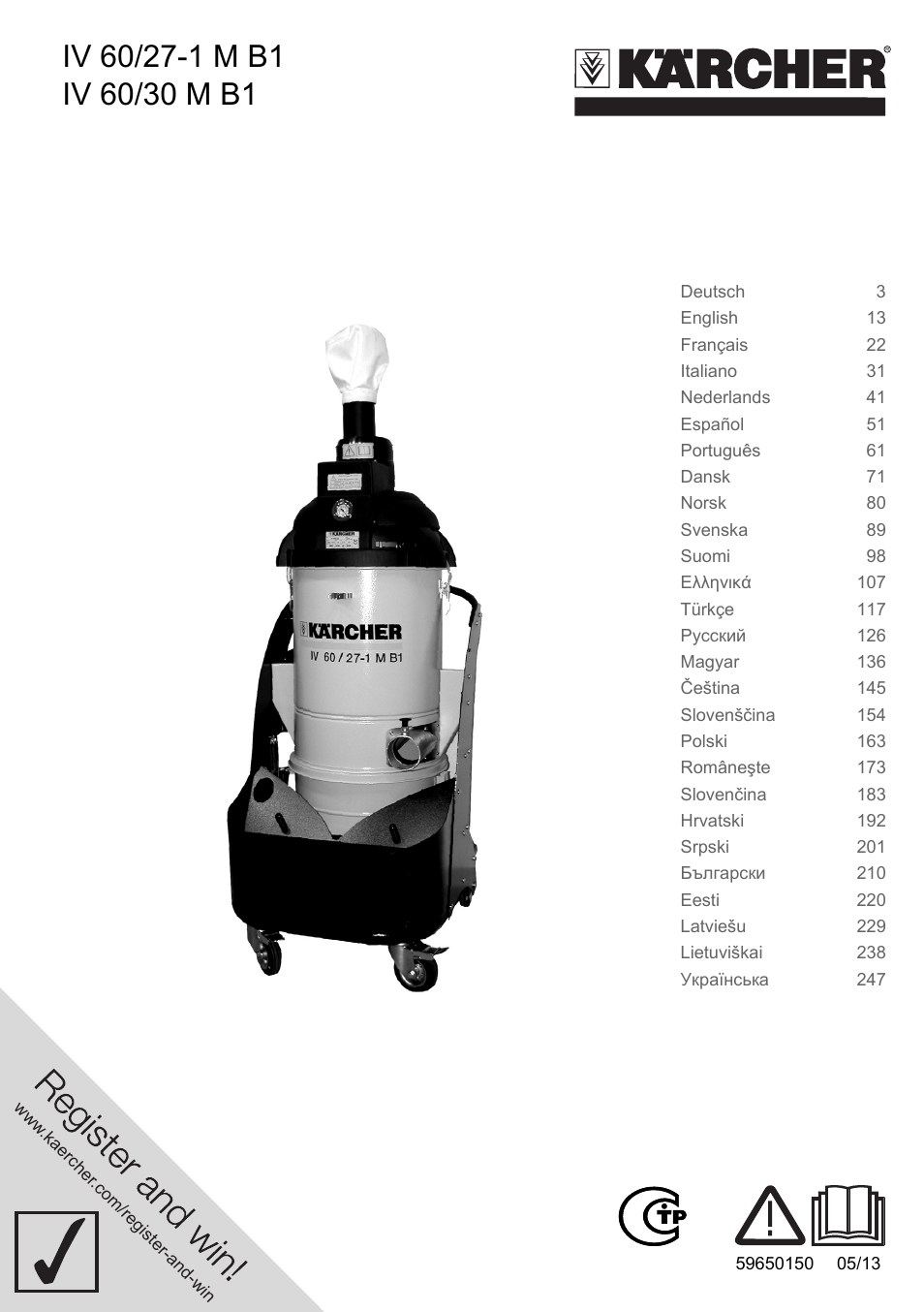 Karcher IV 60-30 M B1 User Manual | 260 pages