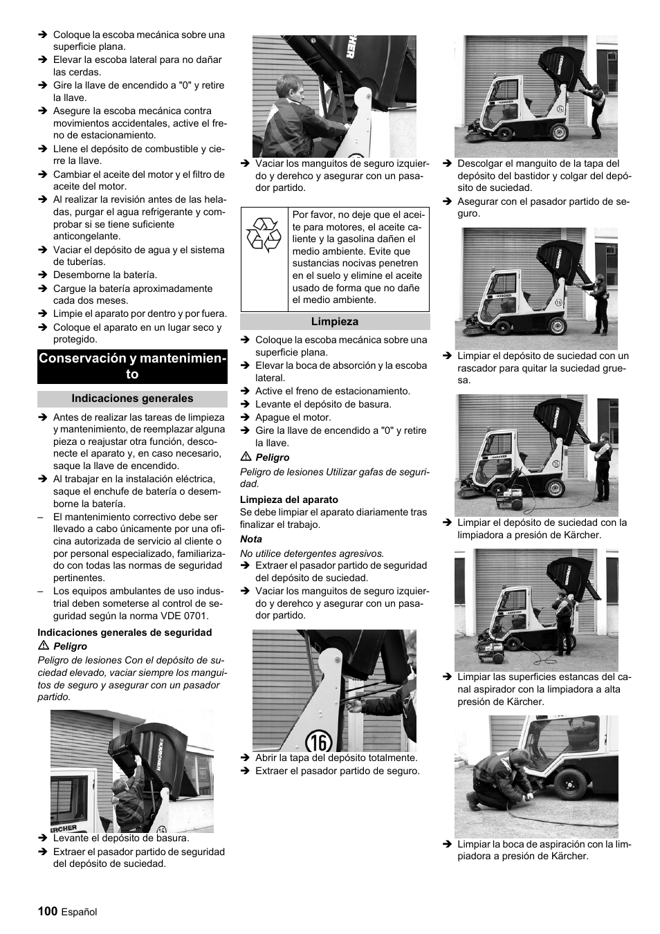 Conservación y mantenimien- to | Karcher ICC 1 D Adv User Manual | Page 100 / 347