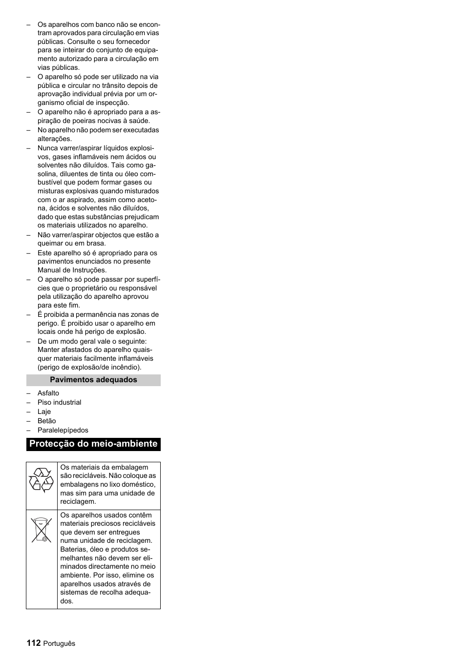 Protecção do meio-ambiente | Karcher ICC 1 D Adv User Manual | Page 112 / 347