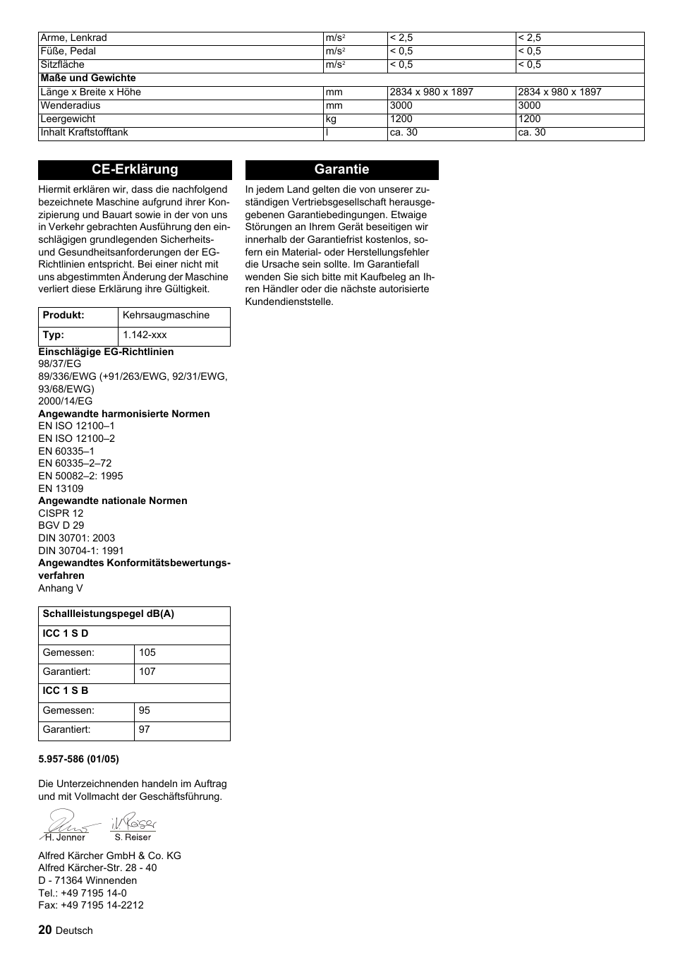 Ce-erklärung, Garantie | Karcher ICC 1 D Adv User Manual | Page 20 / 347