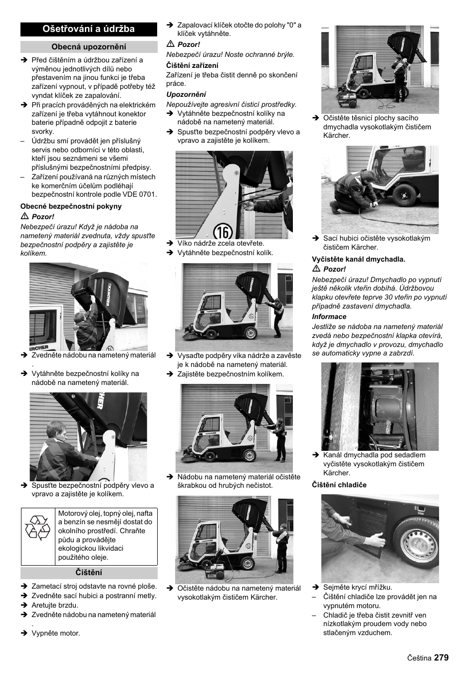 Ošetřování a údržba | Karcher ICC 1 D Adv User Manual | Page 279 / 347