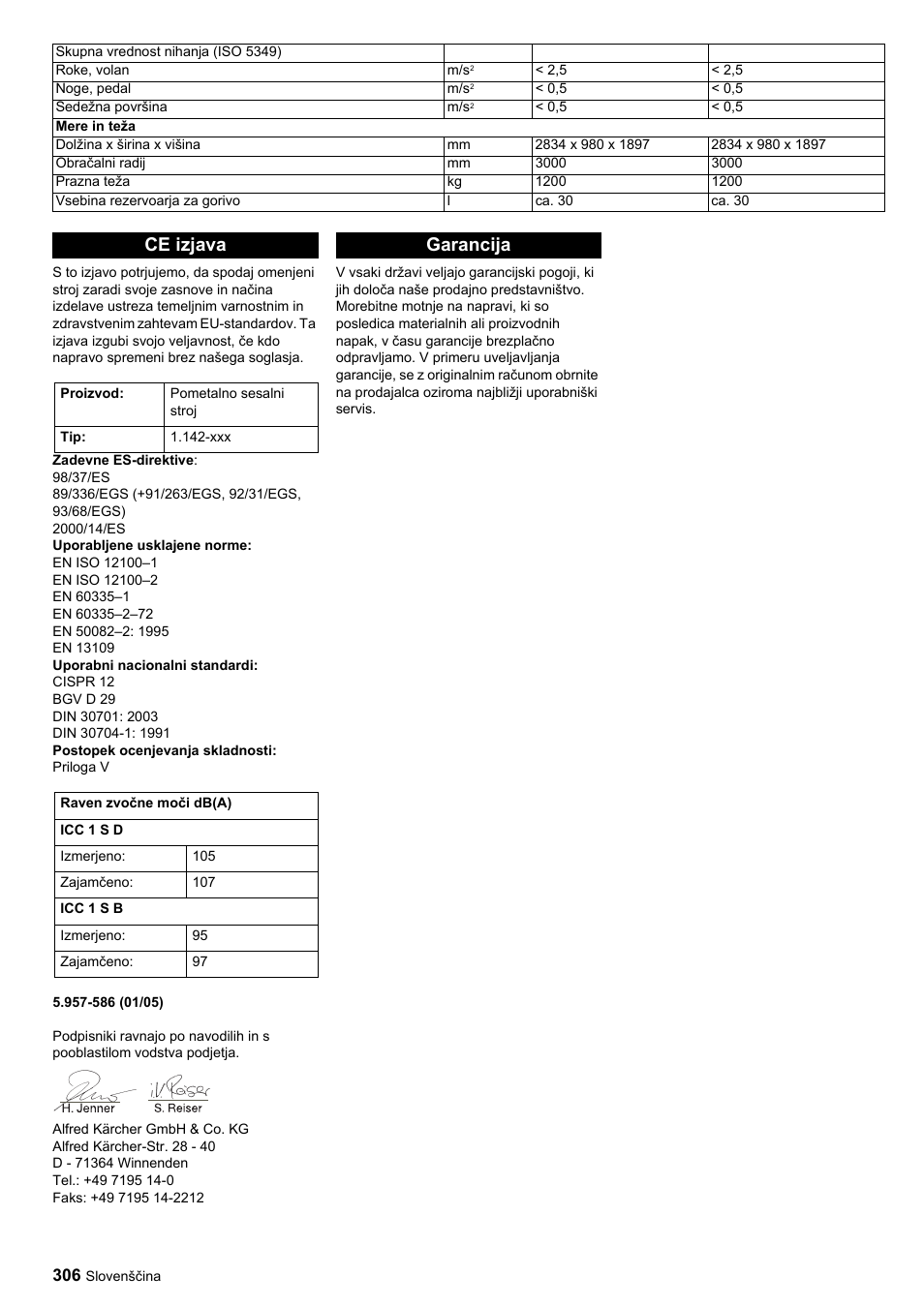 Ce izjava, Garancija | Karcher ICC 1 D Adv User Manual | Page 306 / 347