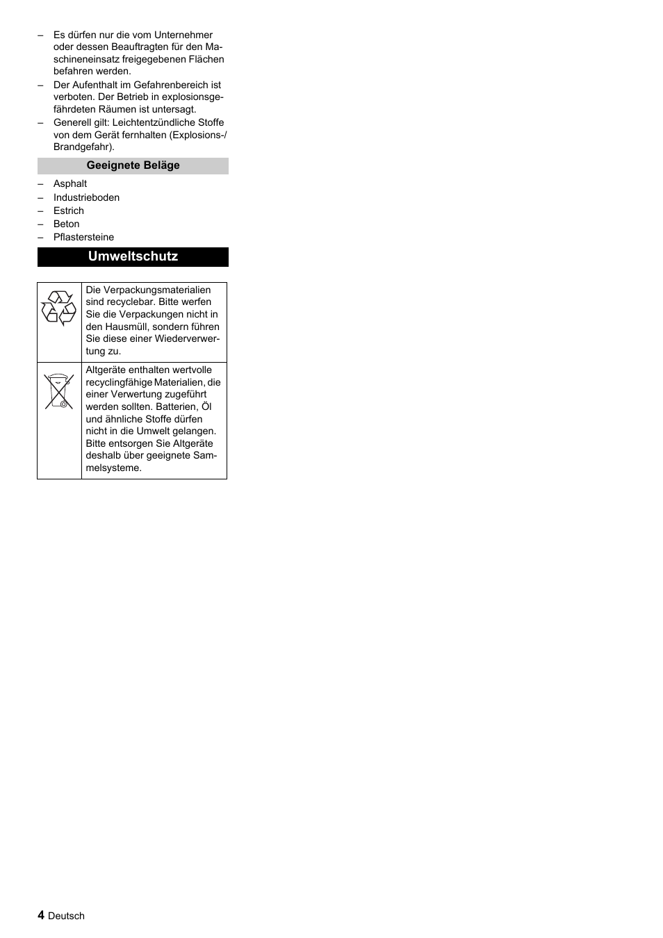 Umweltschutz | Karcher ICC 1 D Adv User Manual | Page 4 / 347